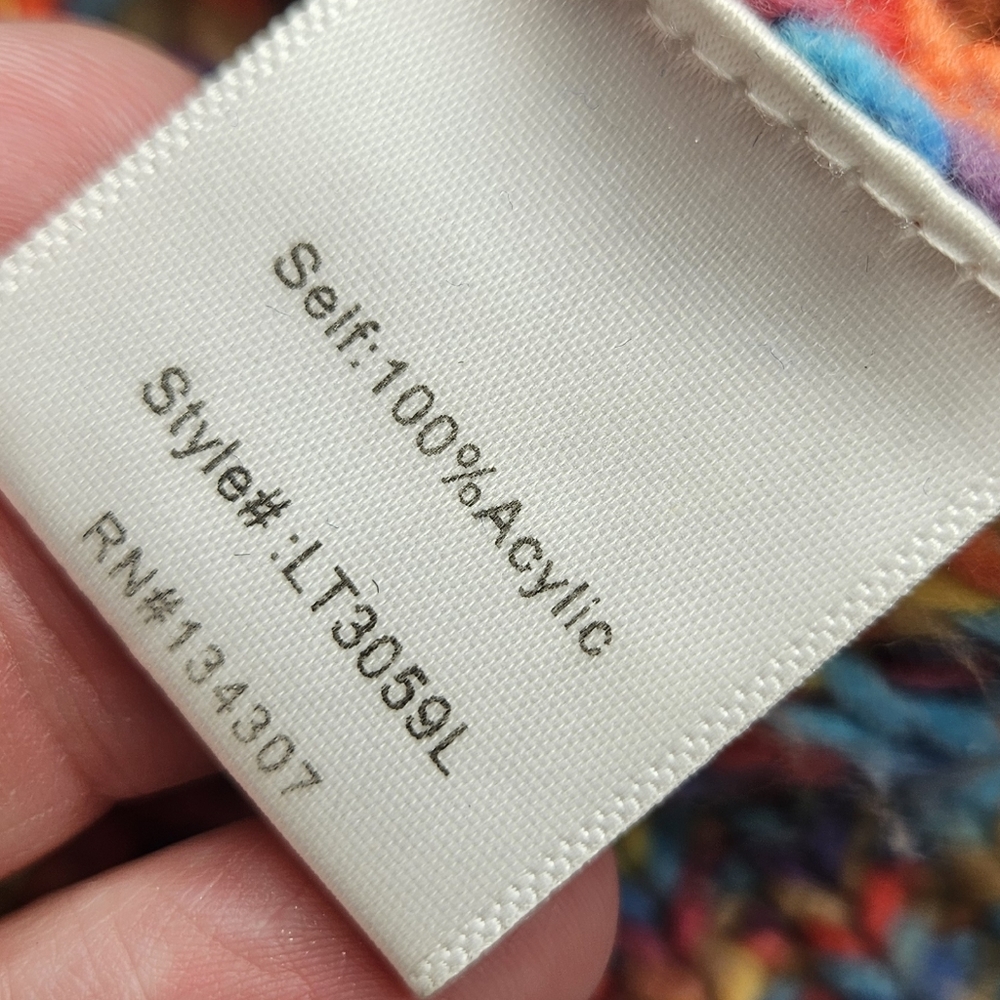 Line And Dot Bonnie Multicolor Cardigan Sweater Medium - Picture 12 of 13